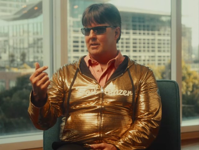 BIT founder and Executive Director Mike Hess wears his Golden Trailblazer Hoodie at Salesforce Tower.